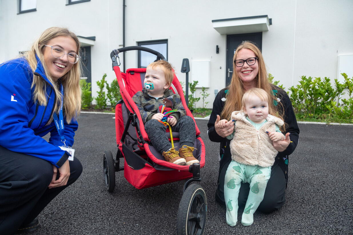 LiveWest colleague with customers at a celebration event in Troon