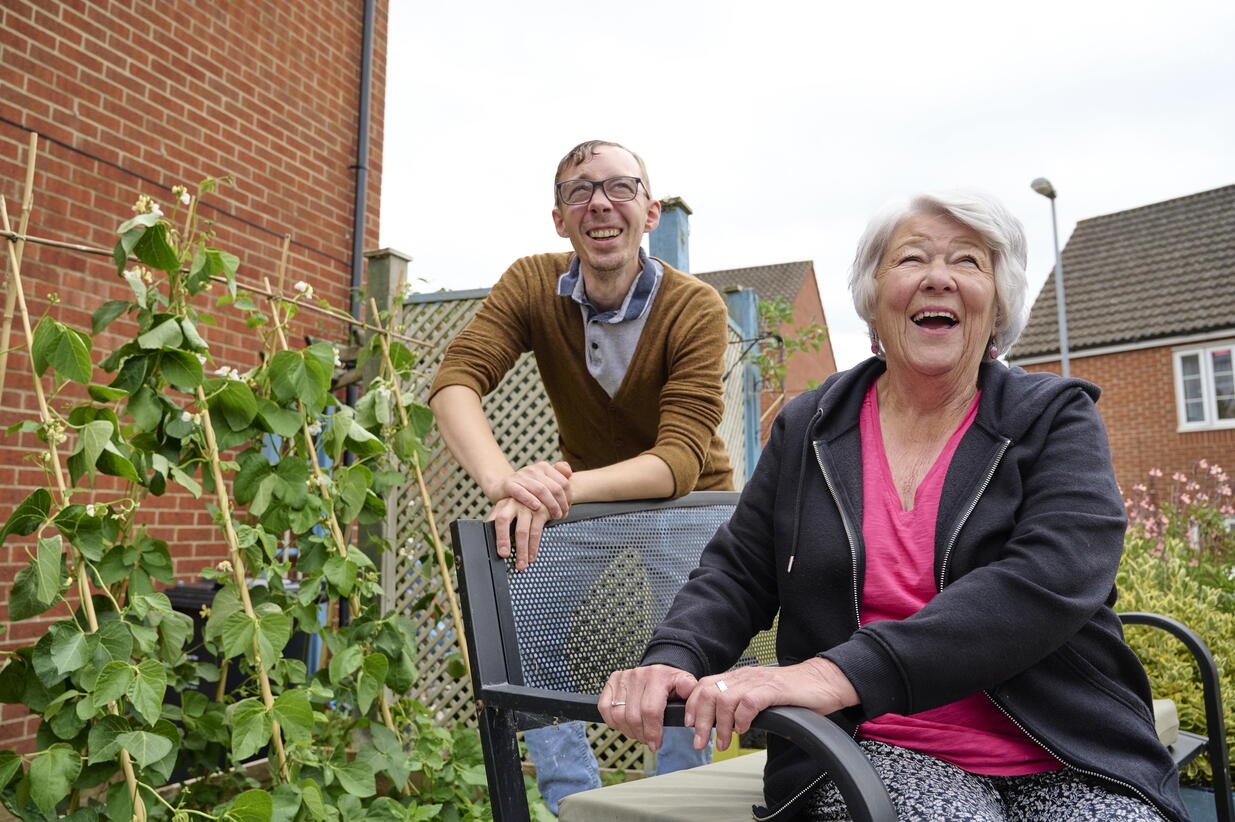 Two community garden volunteers in Yeovil.