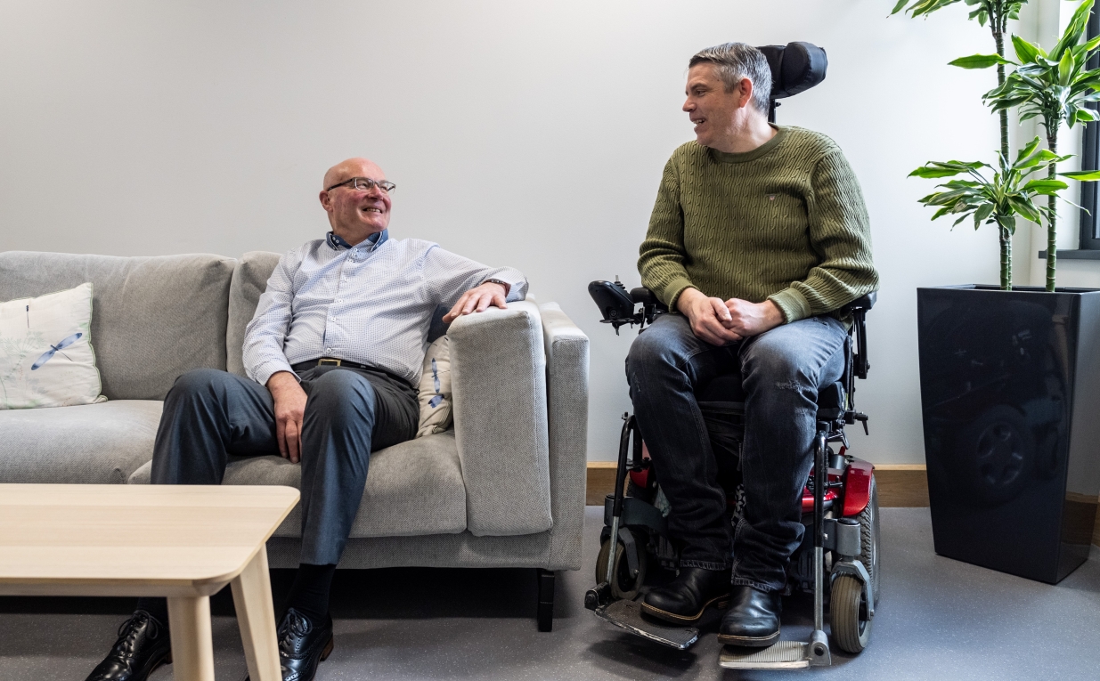 Martin Grimmer (left) chatting next to our Chair of InFocus, James Masters (right)