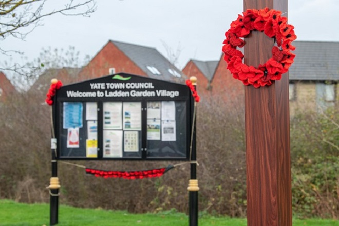 Ladden Garden Village poppy installation