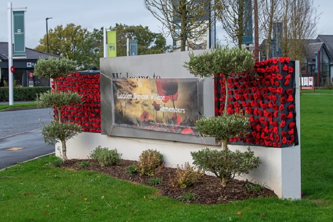 Ladden Garden Village poppy installation