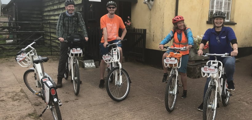 Lesley Browne on a guided Co-bike ride