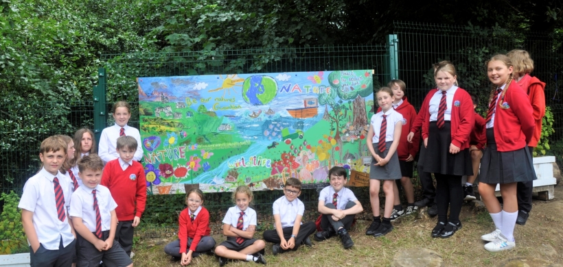 Art mural at Okehampton Primary School