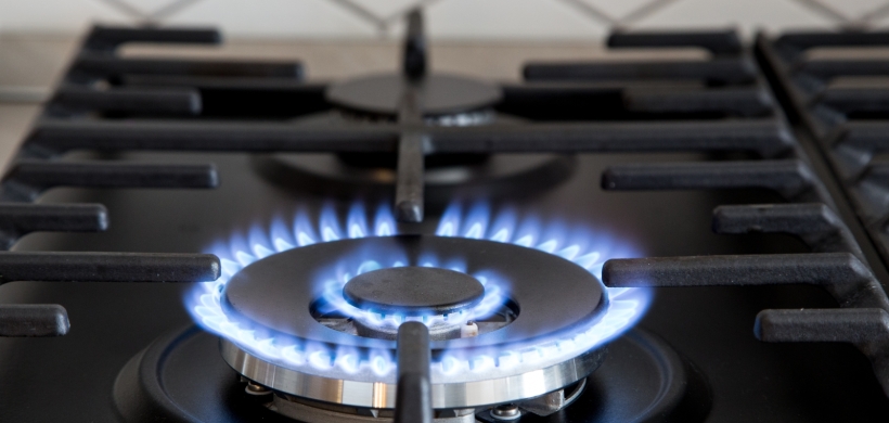 A gas hob. 