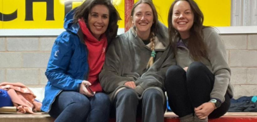 Our colleagues Sophie, Anna and Bex at the Big Exeter Sleep Out.