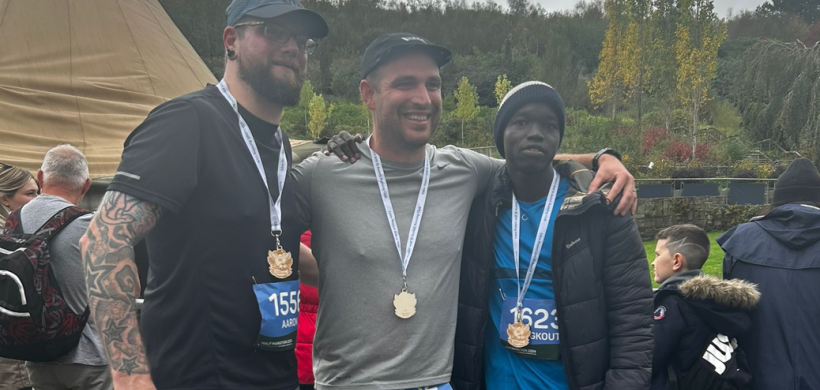 Aaron, Matt and Changkouth after completing a half marathon.