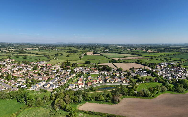 aerial image Neroche Meadows
