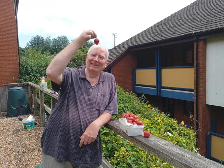Bridge Court residents with bumper harvest
