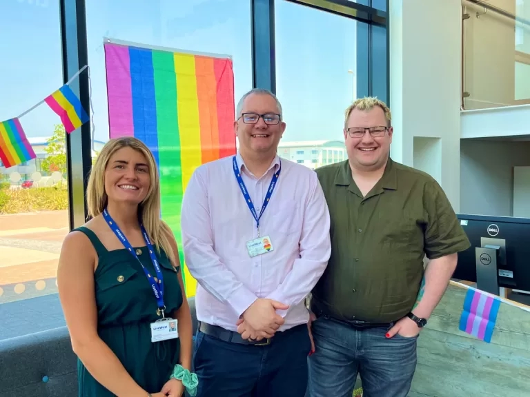 LiveWest colleagues with Pride flags