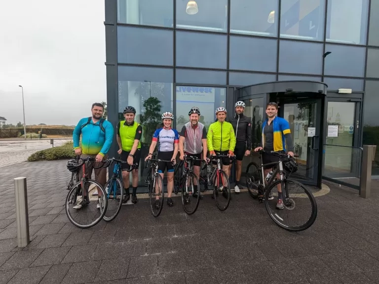 LiveWest colleagues taking part in a bike ride to raise funds for our Charity of the Year 2024/2025