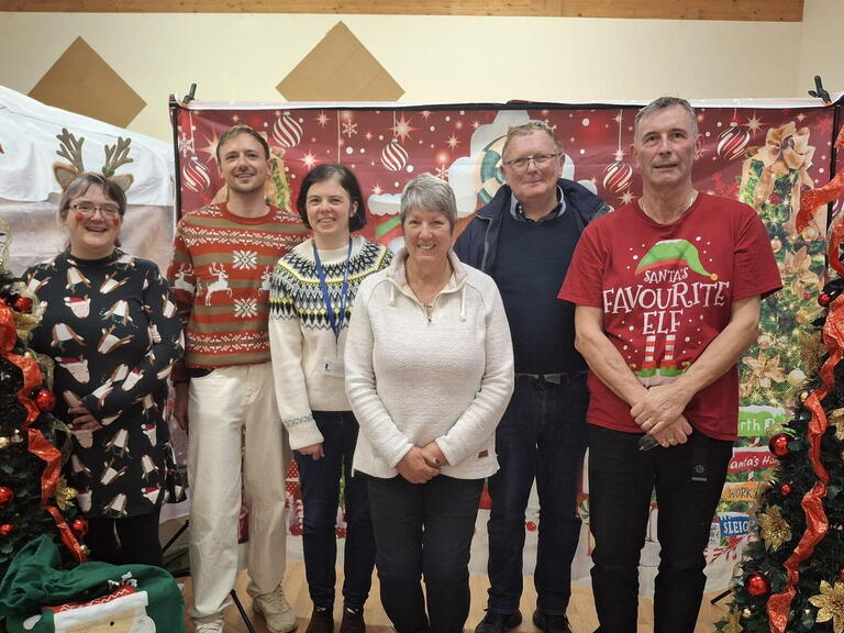 Image of a group of volunteers for the Bridgwater Christmas Appeal, including LiveWest's Community Connector, Shona Stone.