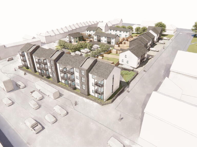 The design for new affordable homes at Healy Place, Plymouth.