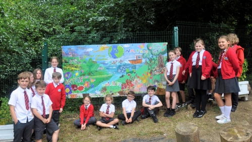 Art mural at Okehampton Primary School