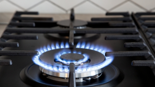 A gas hob. 